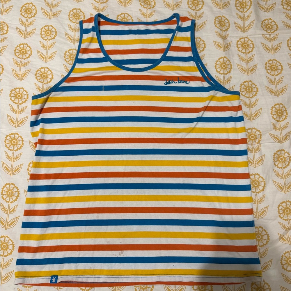 Dutch Bros Multicolor Striped Tank Top